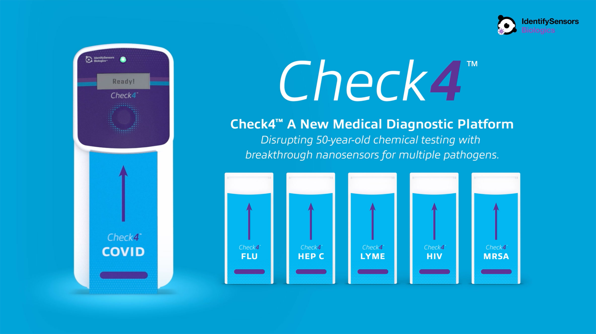 3D graphics Acclaim created for the Check4 Sensor, with a base and 5 cartridges.