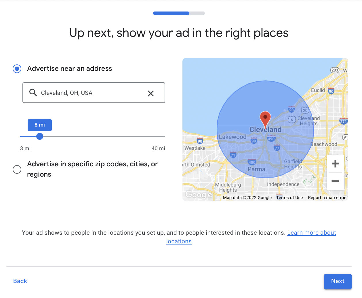 google ads location options