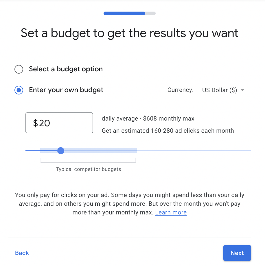 google ads budget for dentists