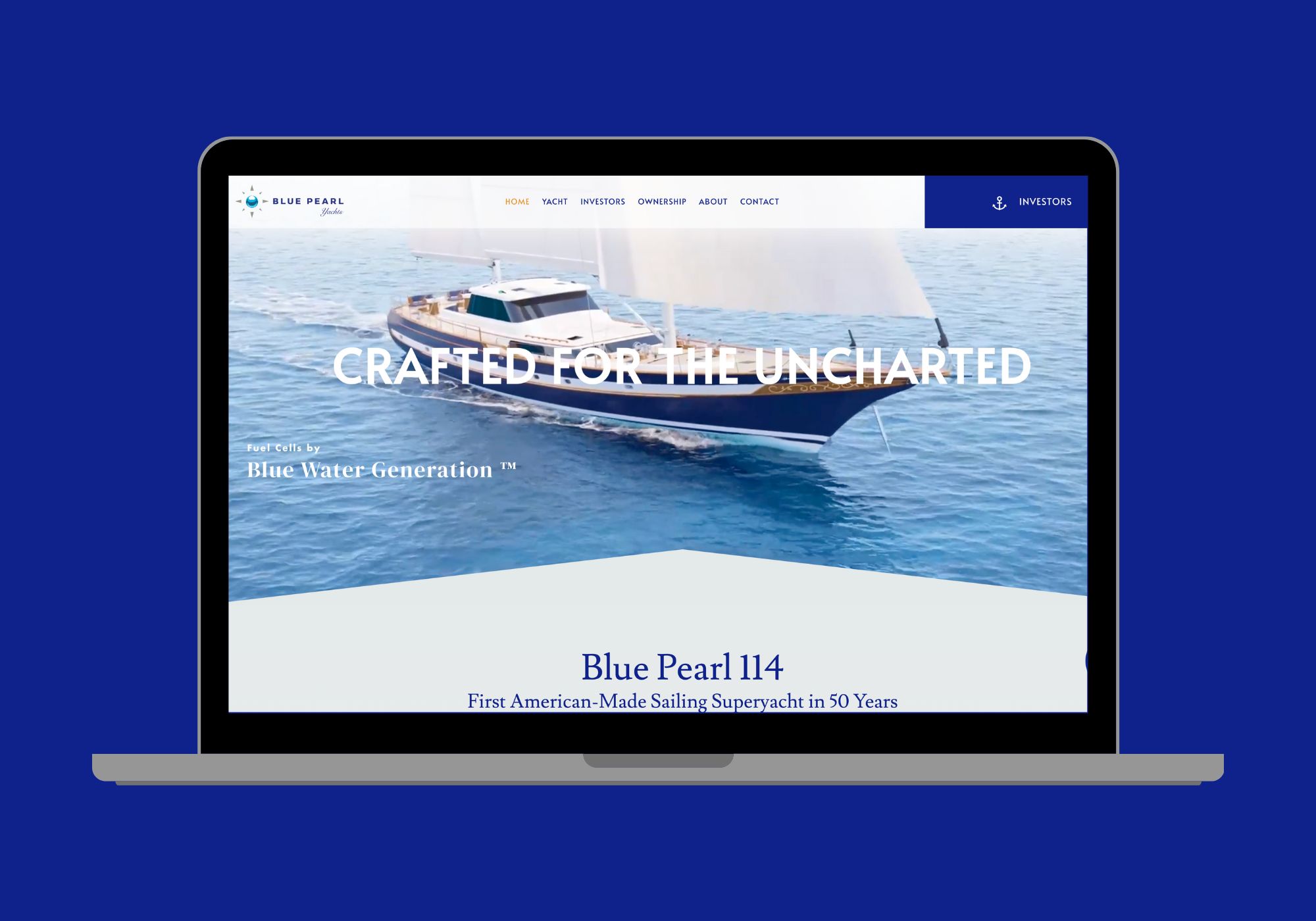 Website designed for Blue Pearl Yachts