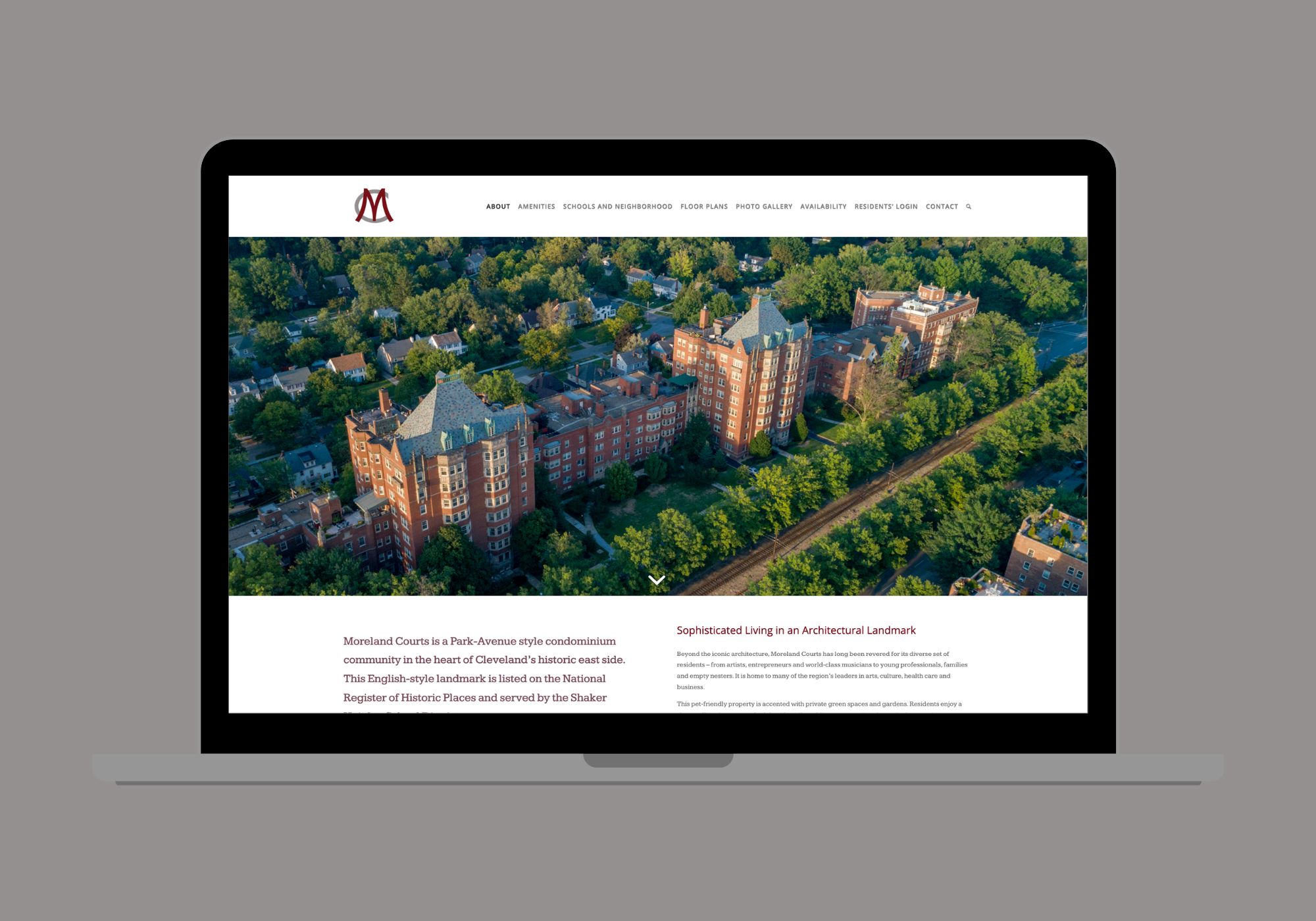 Website designed for Moreland Courts