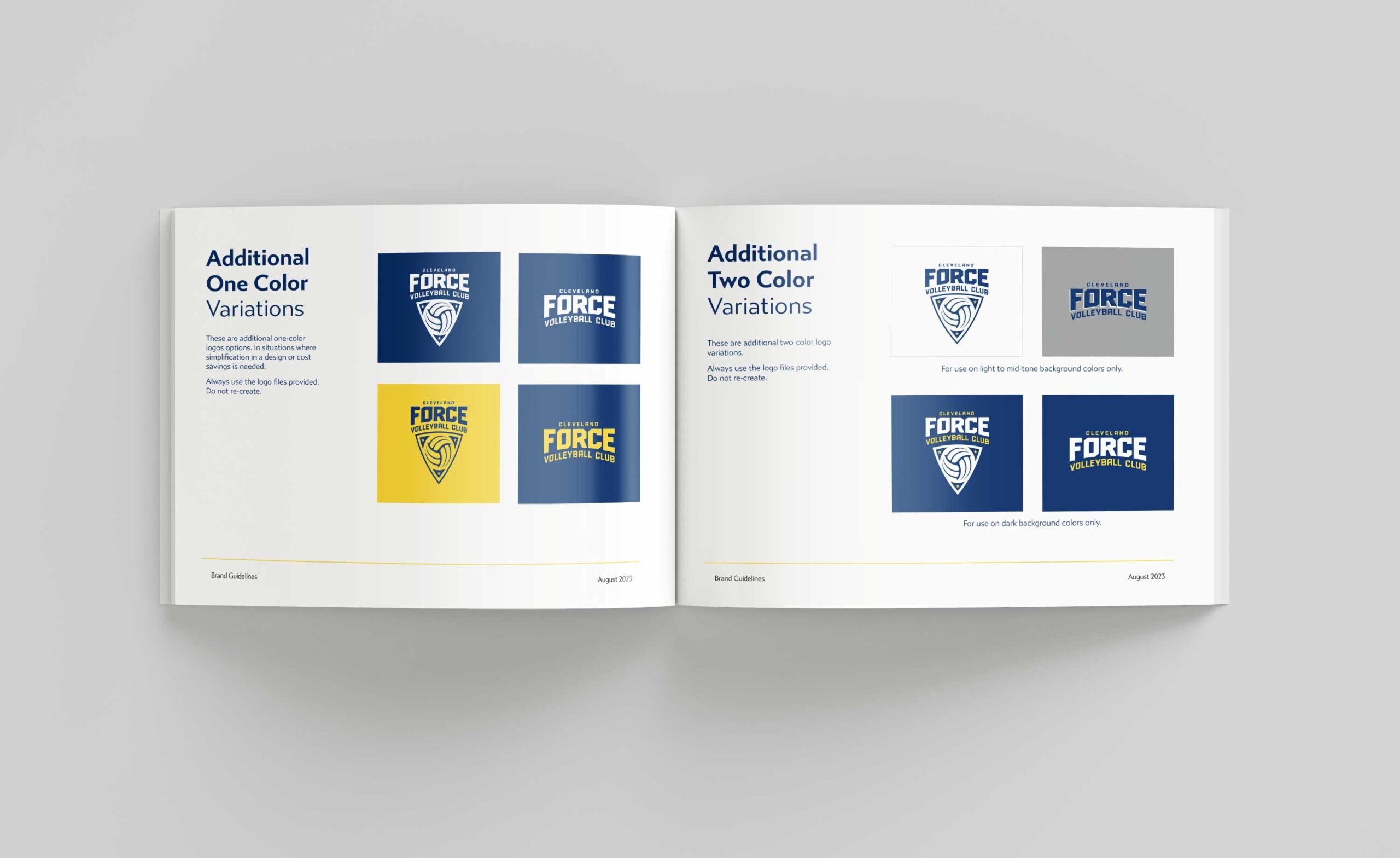 Cleveland Force Soccer Branding Guidelines document design