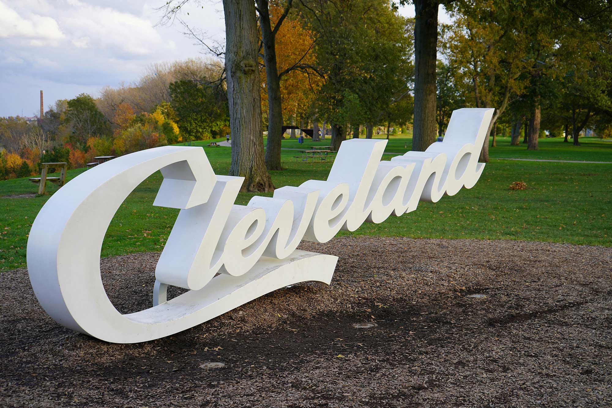 The Cleveland sign in Cleveland, Ohio.