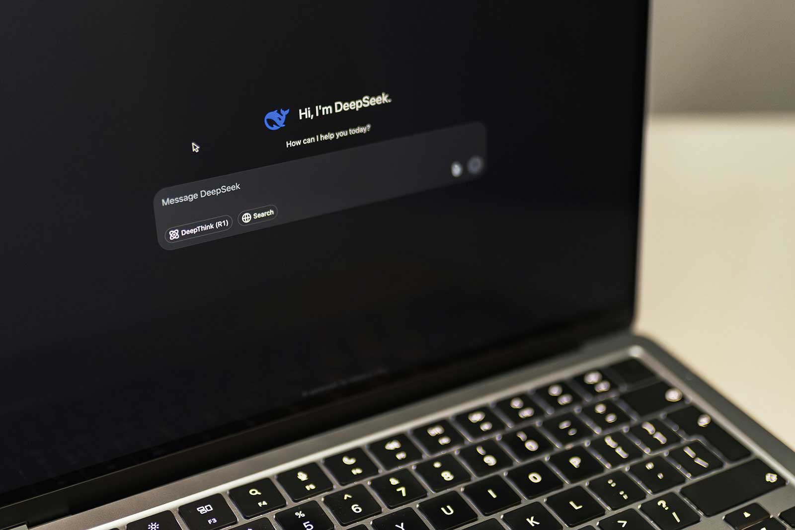 A laptop displayin DeepSeek, an AI that can detect SEO.
