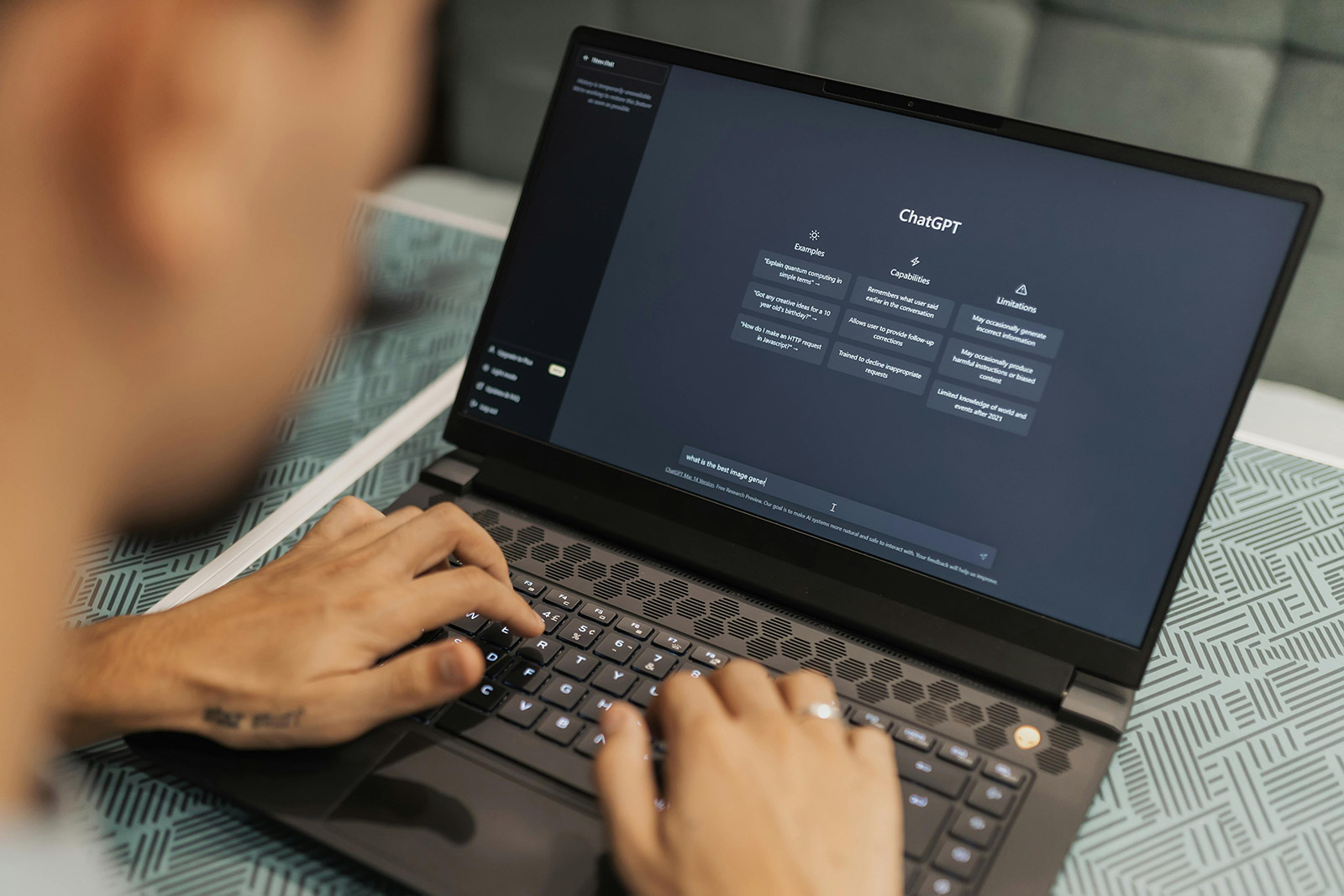 AI being used for marketing on a laptop.